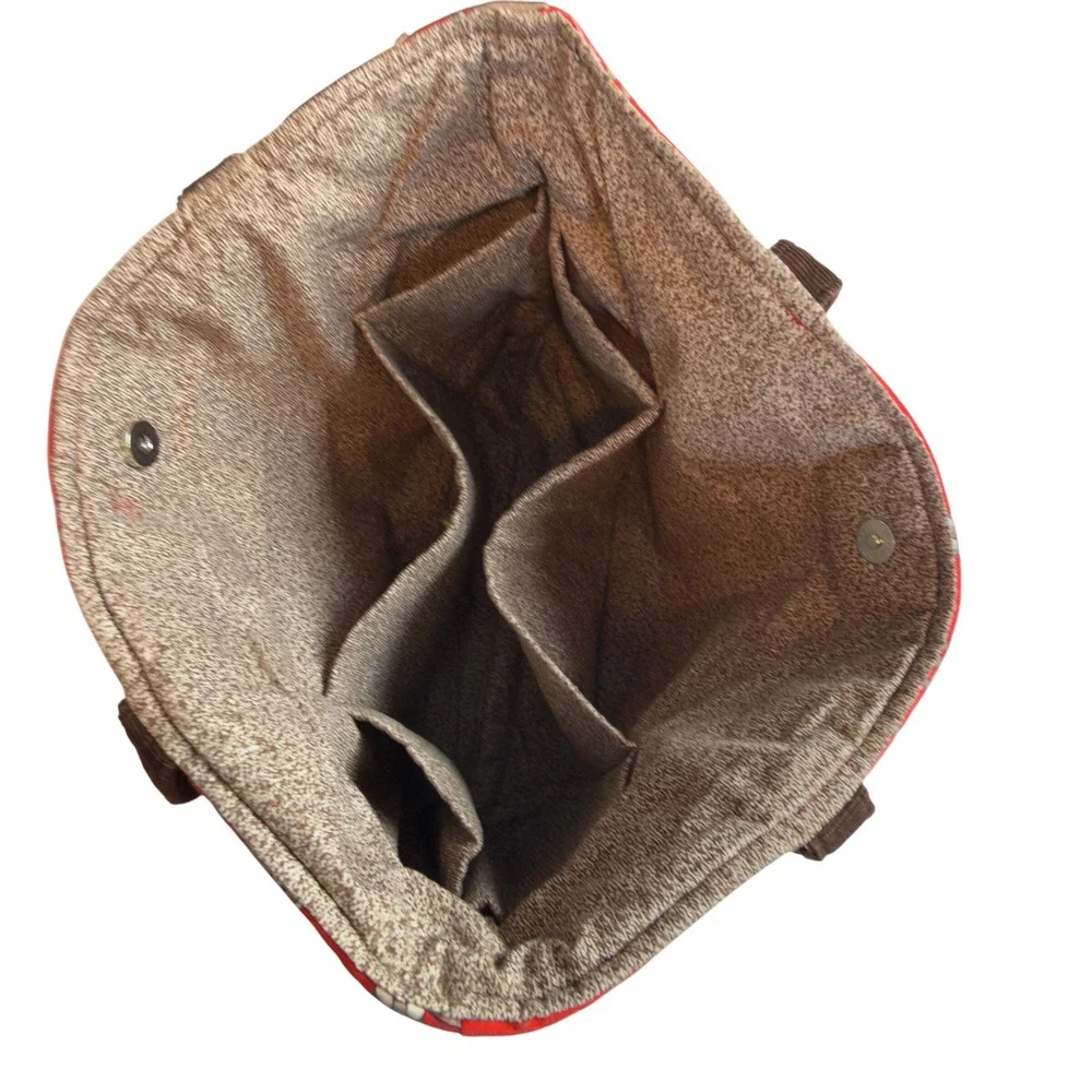 Handmade Sock Monkey Tote Bag, Red Brown Corduroy Bottom,‎ Organizer, Cute